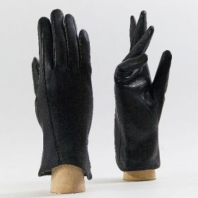 фото перчатки женские кожаные 190410f-black