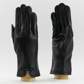 фото перчатки женские кожаные 190410e-black